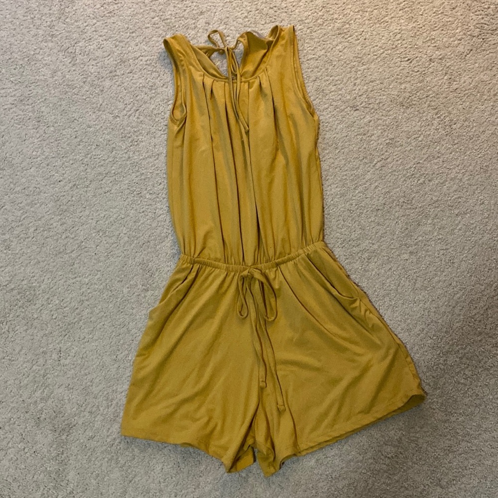 Zenana Outfitters Mustard Yellow Sleeveless Romper